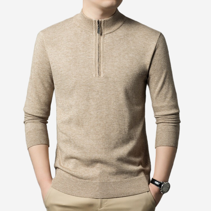 Ariston | Fine Knit Half-Zip Sweatshirt
