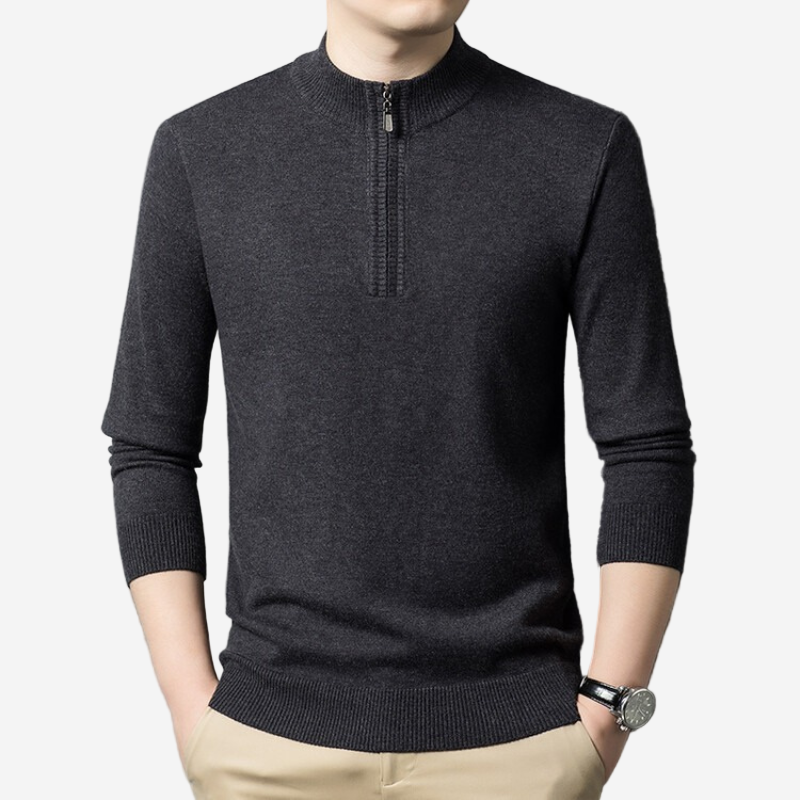 Ariston | Fine Knit Half-Zip Sweatshirt