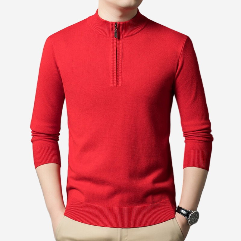 Ariston | Fine Knit Half-Zip Sweatshirt