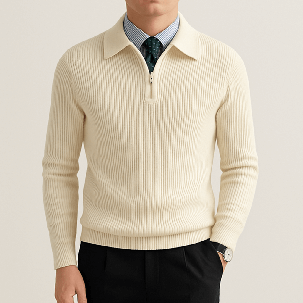 Ariston | Knitted Half-Zip Polo Sweater