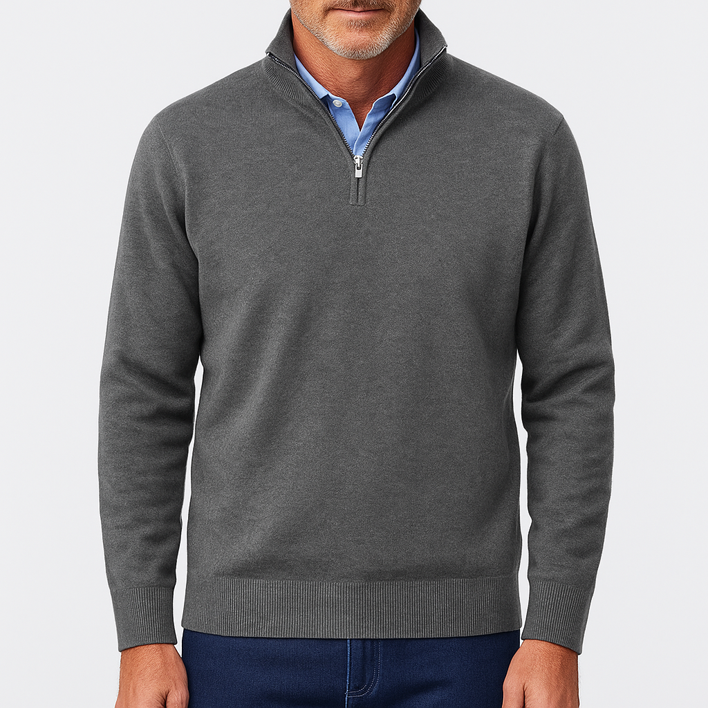 Ariston | Zip Collar Knit Sweater