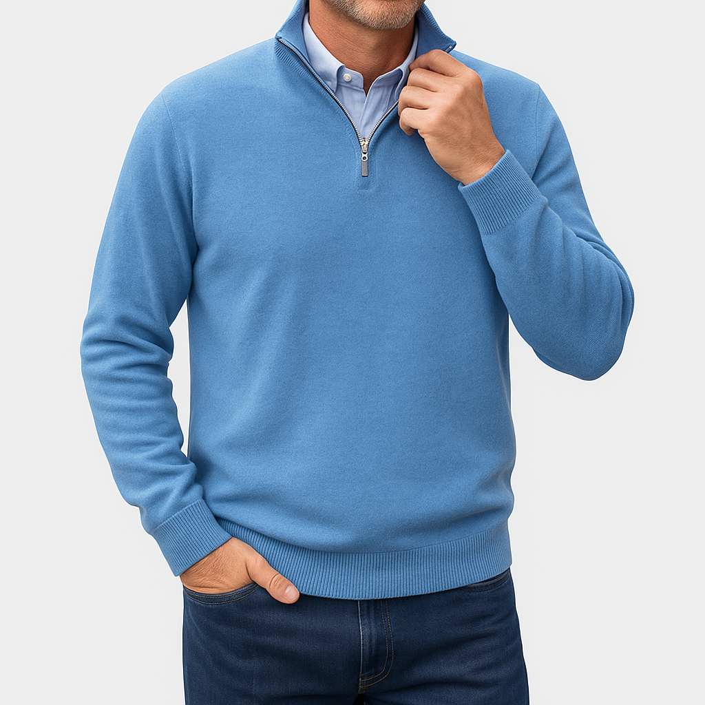 Ariston | Zip Collar Knit Sweater
