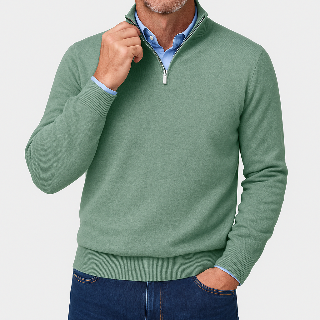 Ariston | Zip Collar Knit Sweater
