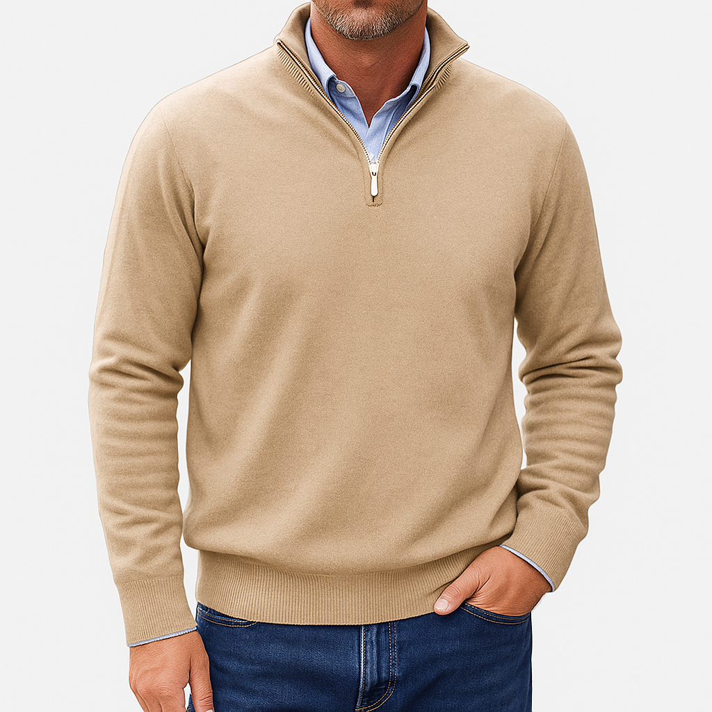Ariston | Zip Collar Knit Sweater