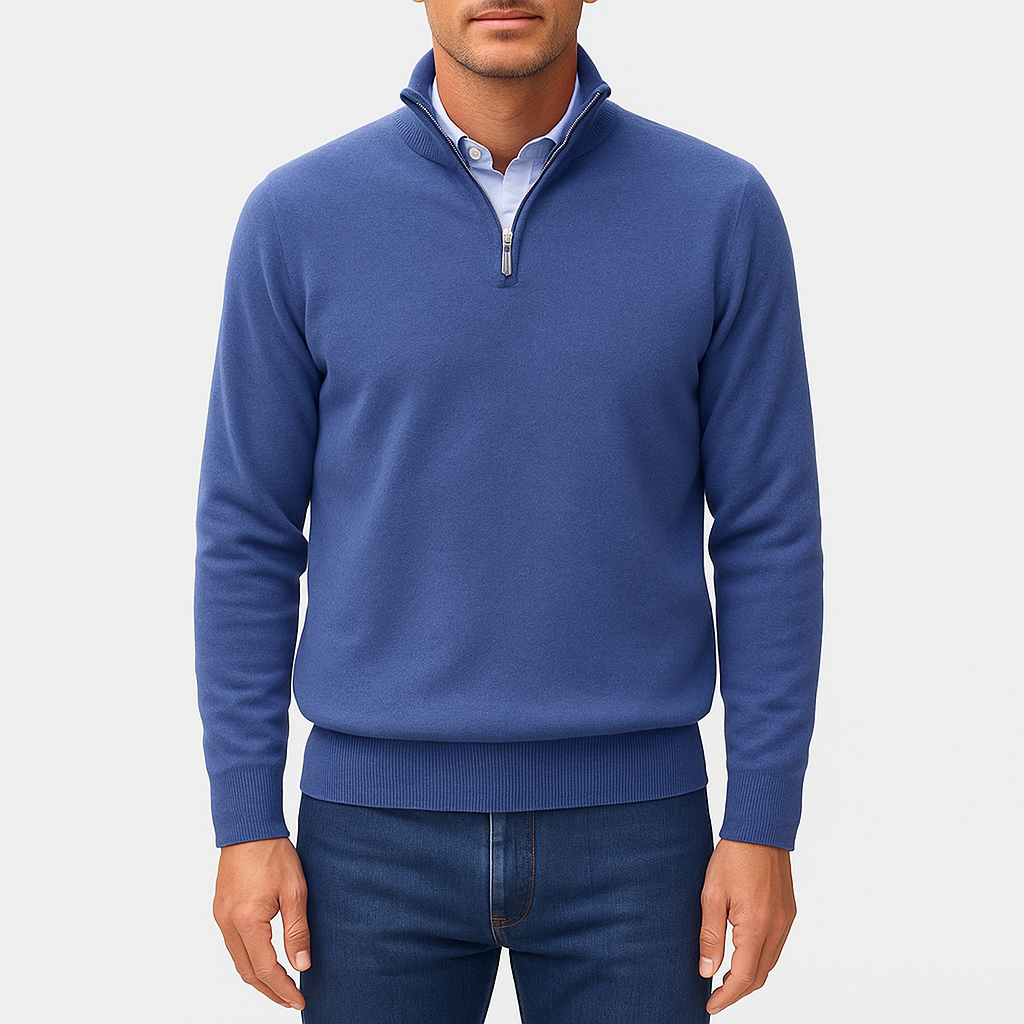 Ariston | Zip Collar Knit Sweater