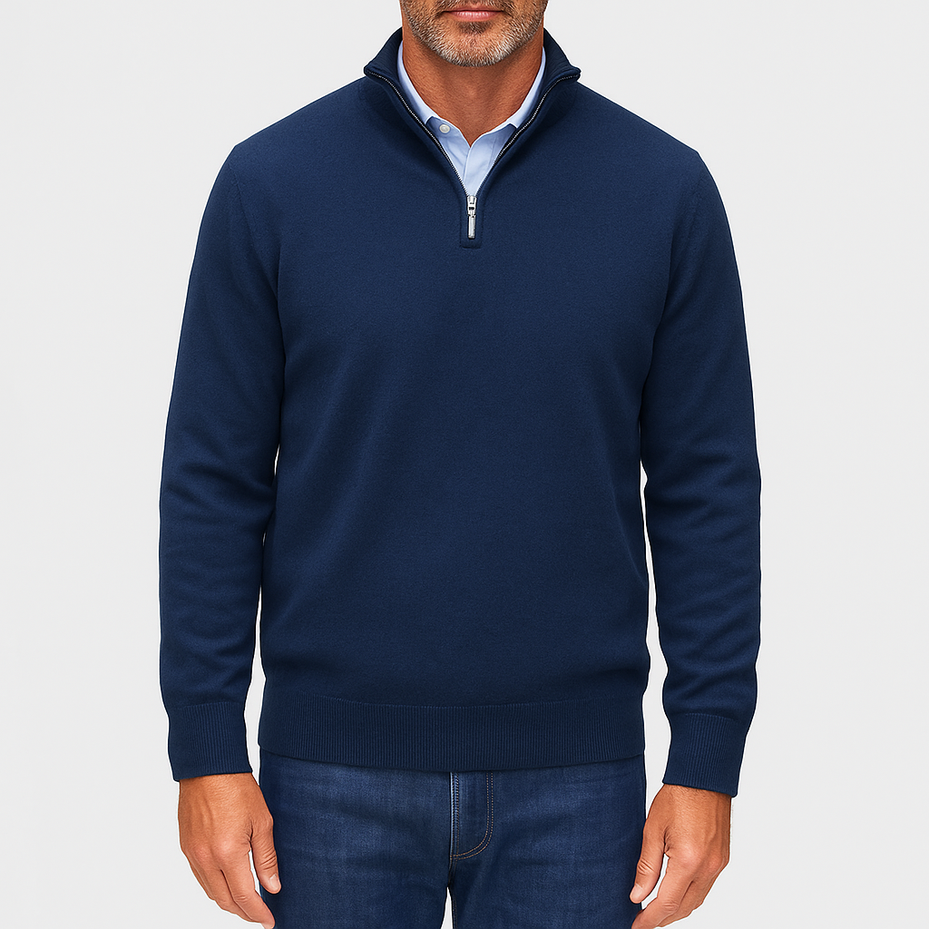 Ariston | Zip Collar Knit Sweater