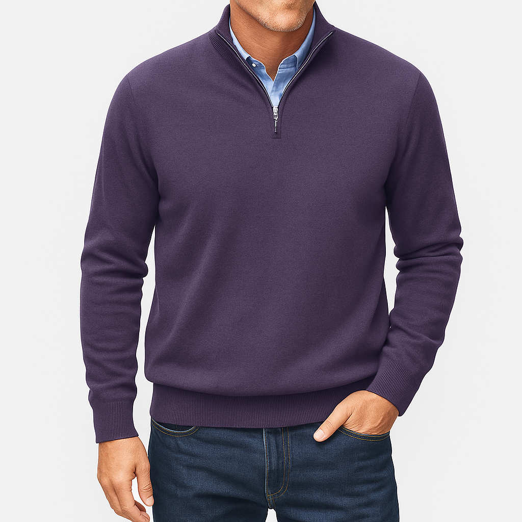 Ariston | Zip Collar Knit Sweater