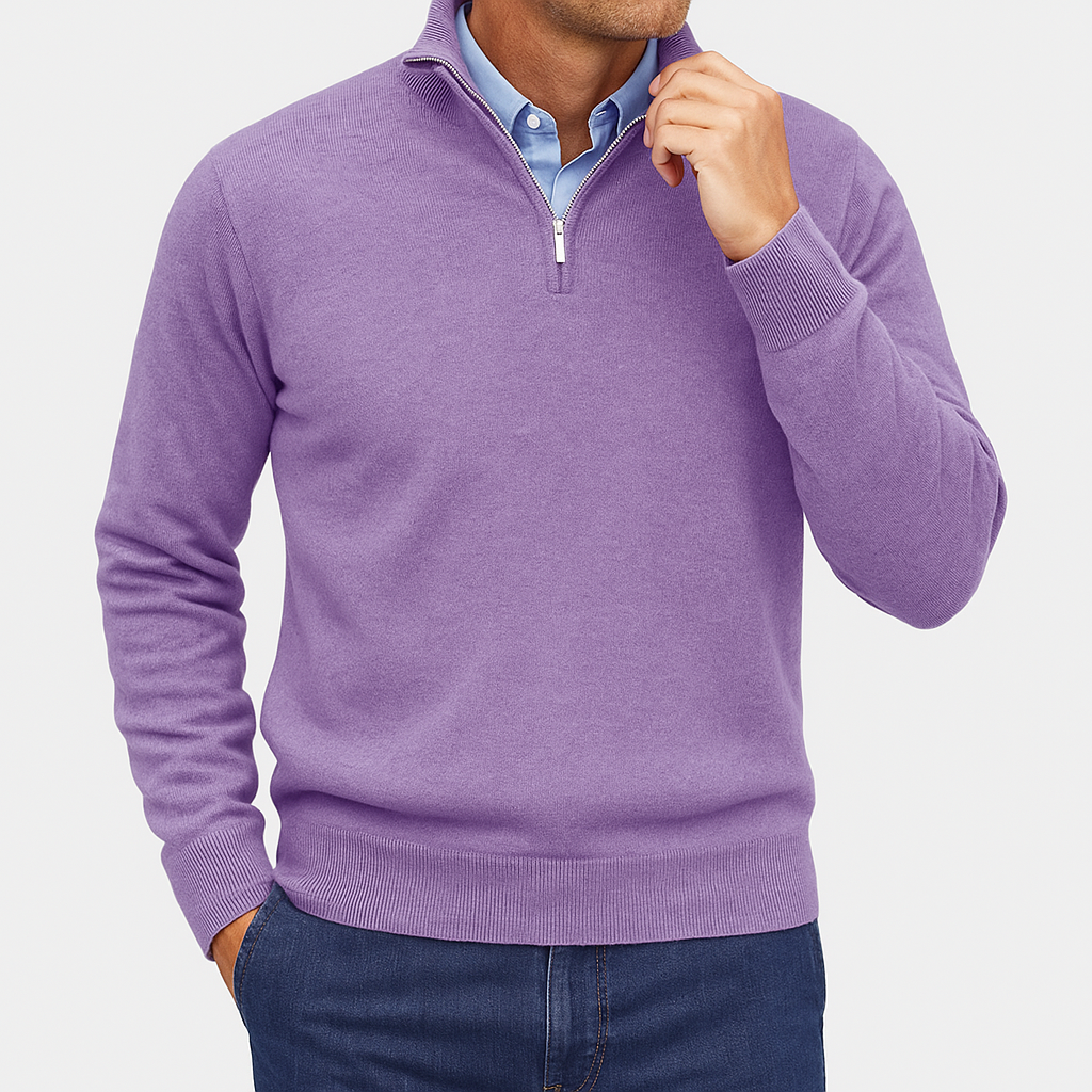 Ariston | Zip Collar Knit Sweater