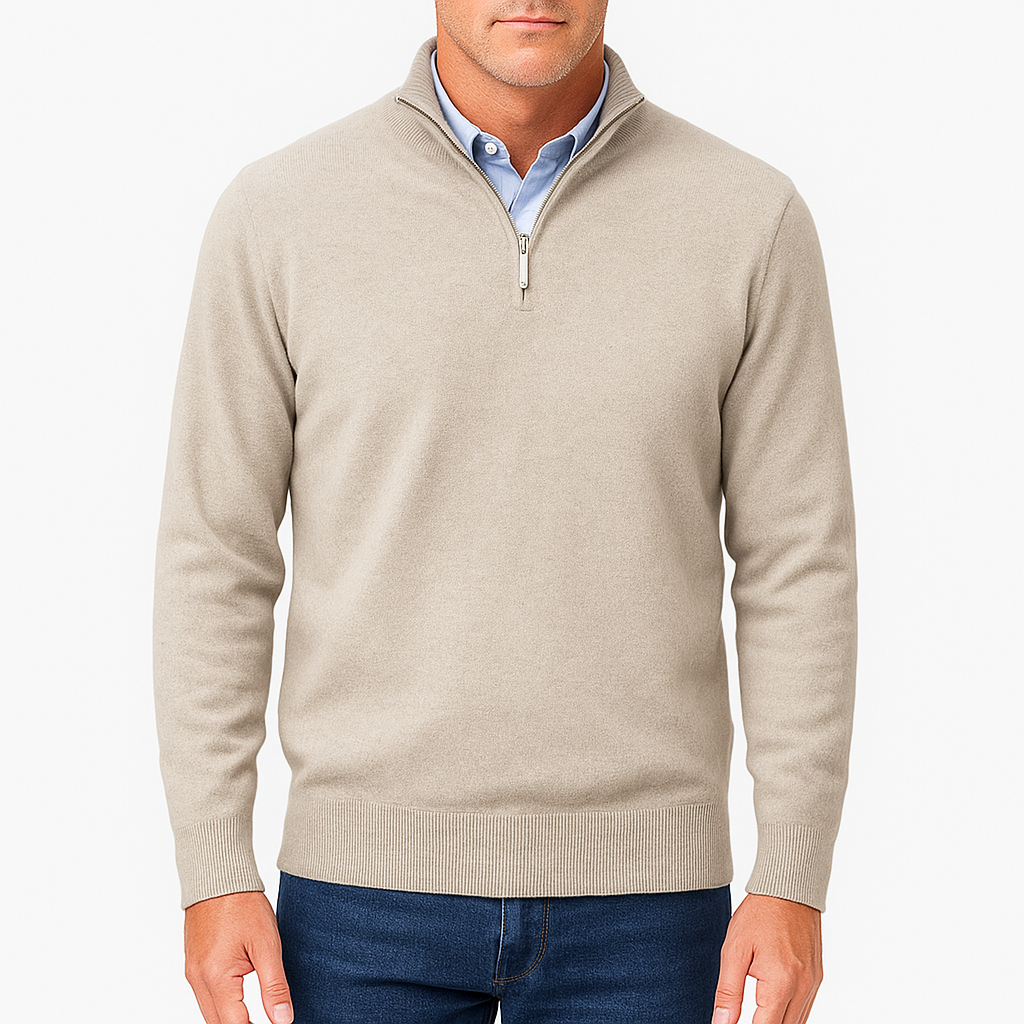 Ariston | Zip Collar Knit Sweater
