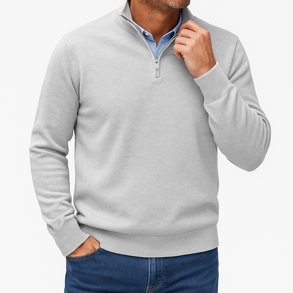 Ariston | Zip Collar Knit Sweater