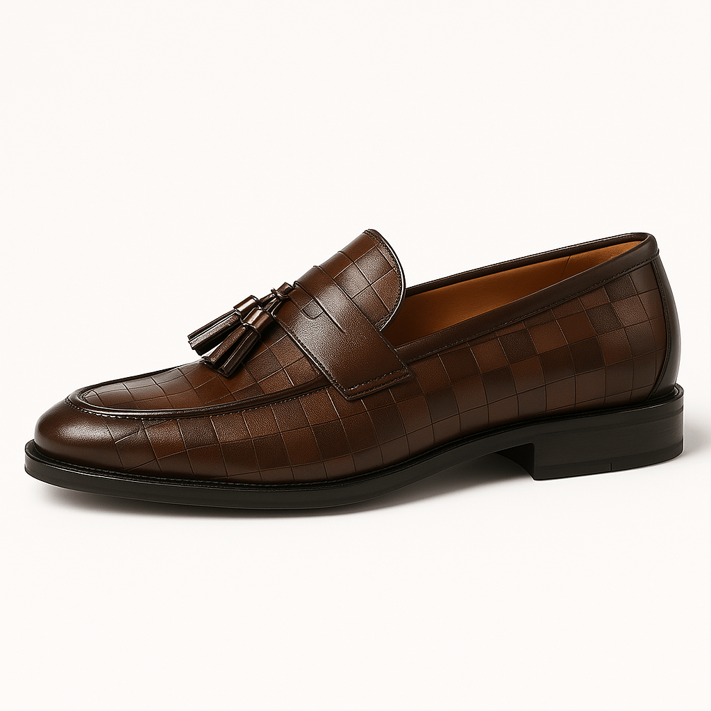 Ariston | Embossed Tassel Loafers