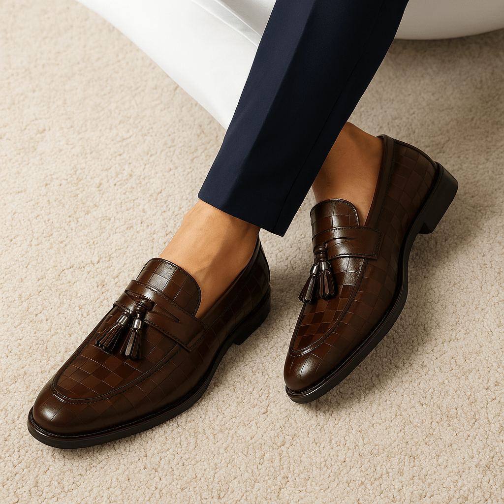 Ariston | Embossed Tassel Loafers