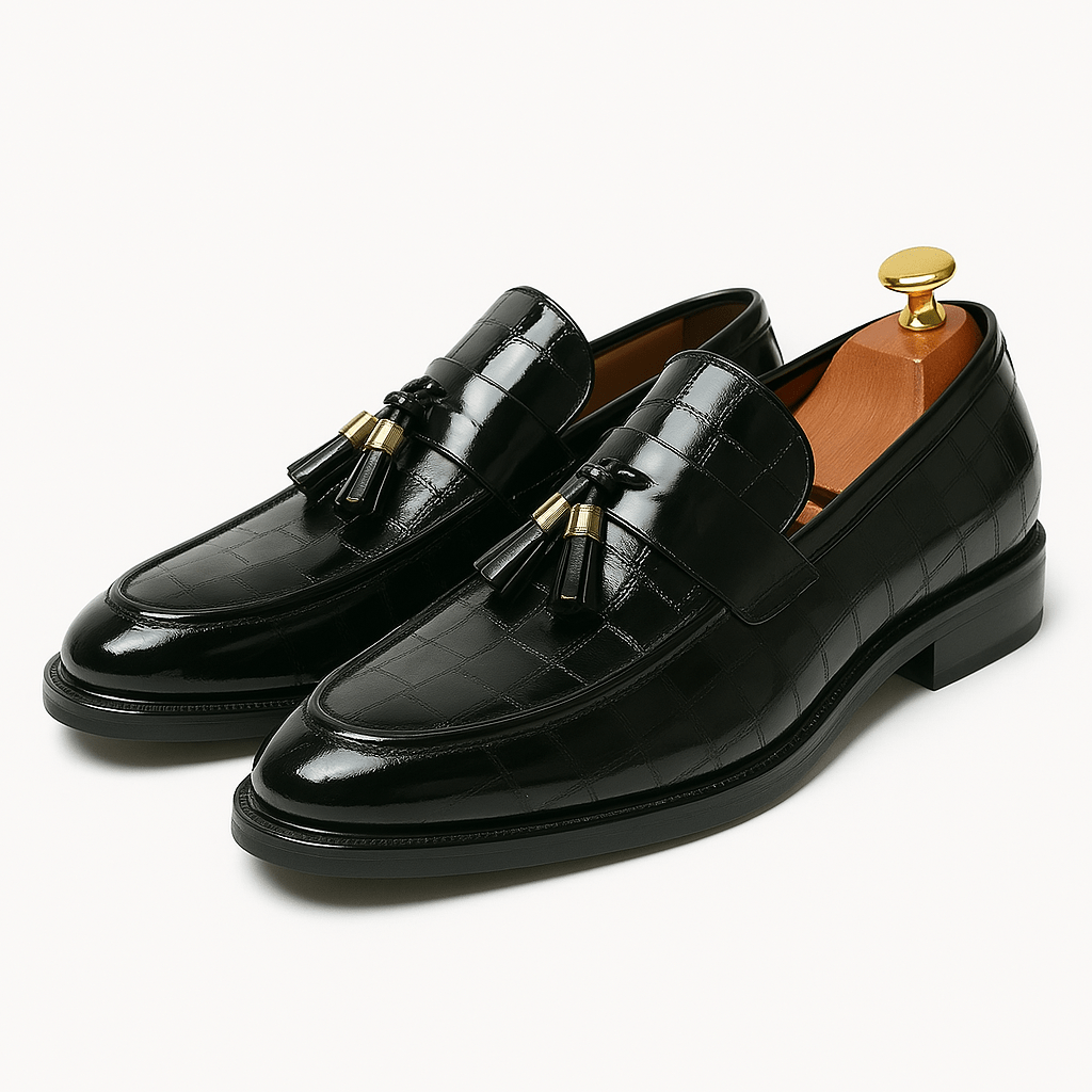 Ariston | Embossed Tassel Loafers