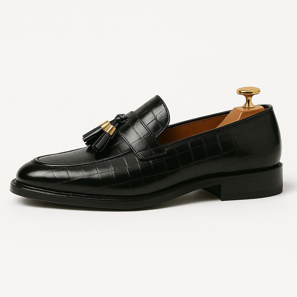 Ariston | Embossed Tassel Loafers