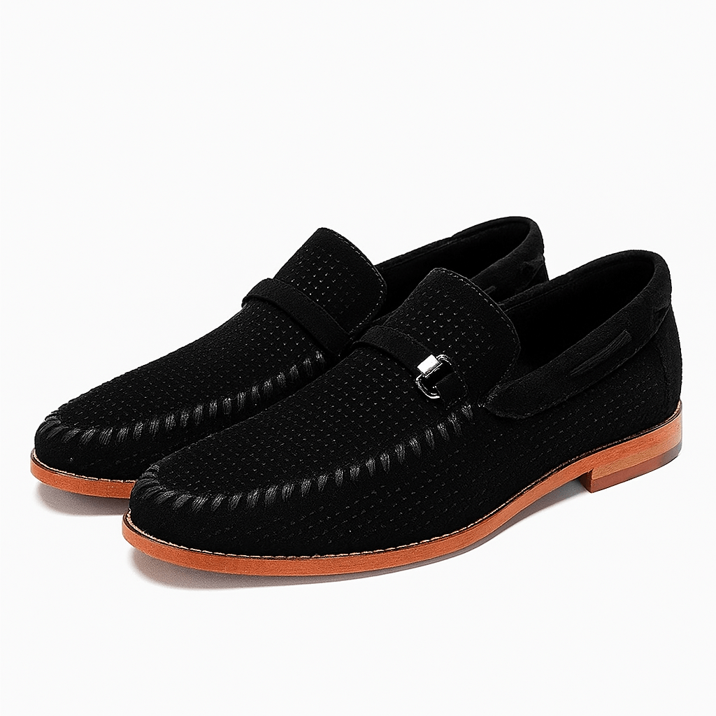 Ariston | Hollow Suede Moccasins