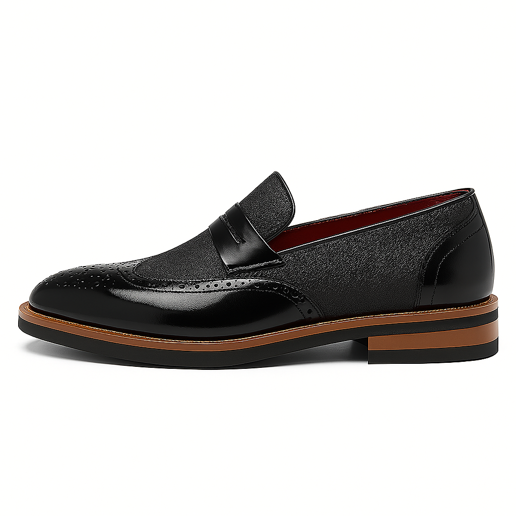 Ariston | Leather Canvas Slip-On Loafers