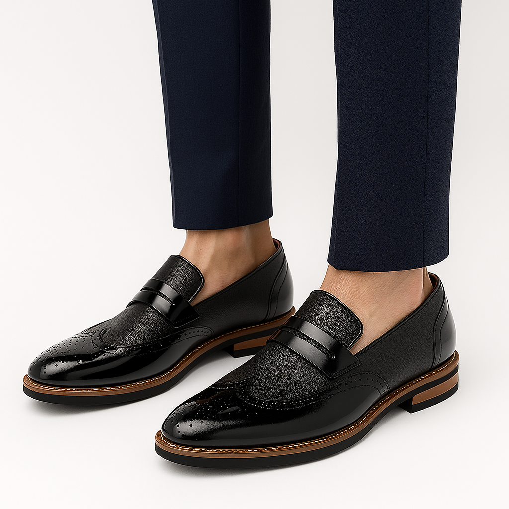 Ariston | Leather Canvas Slip-On Loafers