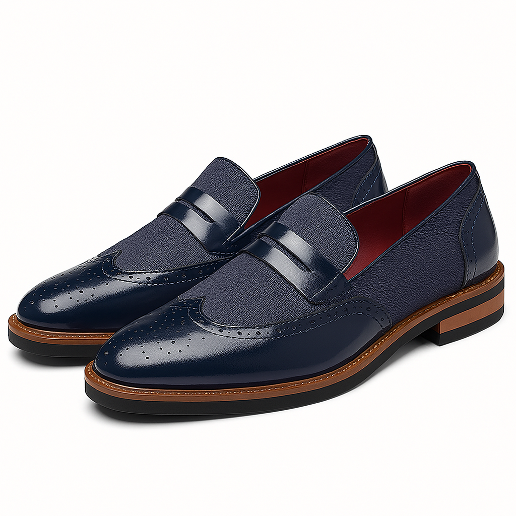 Ariston | Leather Canvas Slip-On Loafers