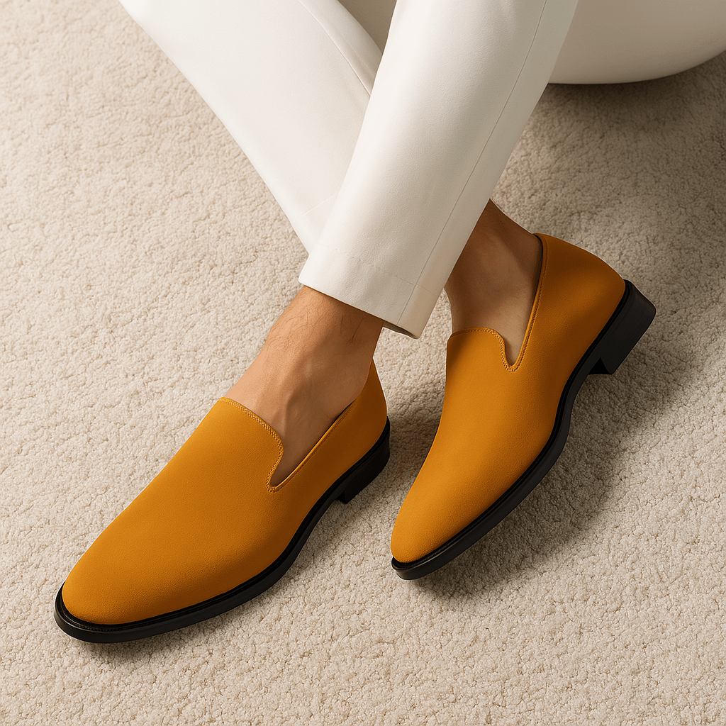Ariston | Pointed Leather Red Sole Loafers