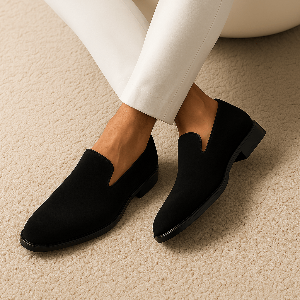 Ariston | Pointed Leather Red Sole Loafers