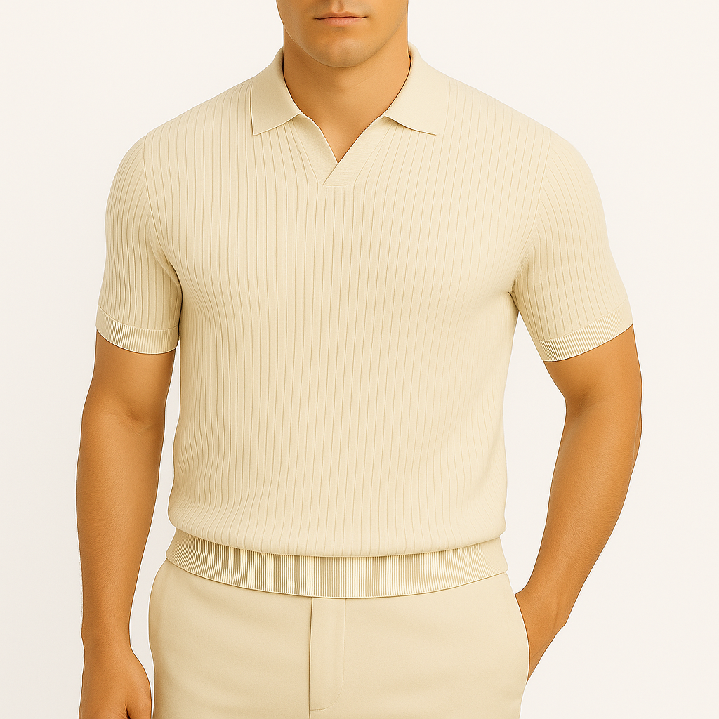 Ariston | Ribbed Cotton Polo Shirt