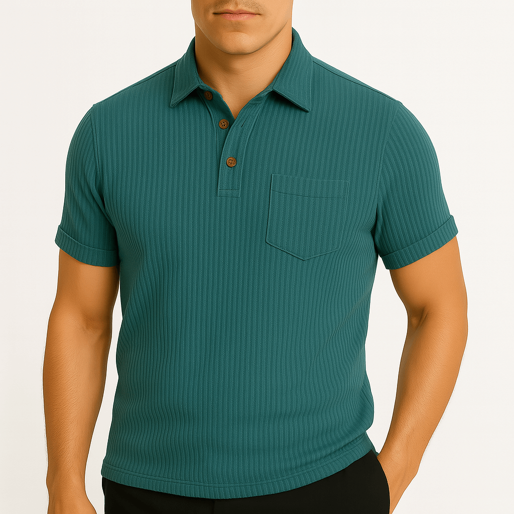 Ariston | Ribbed Cotton Polo Shirt