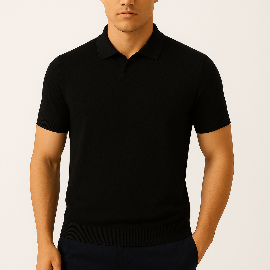 Ariston | Ribbed Cotton Polo Shirt