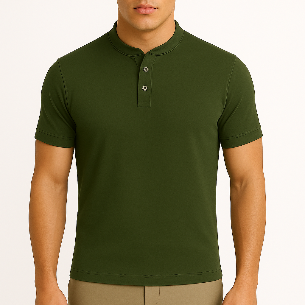 Ariston  | Short Sleeve Henley Polo Shirt