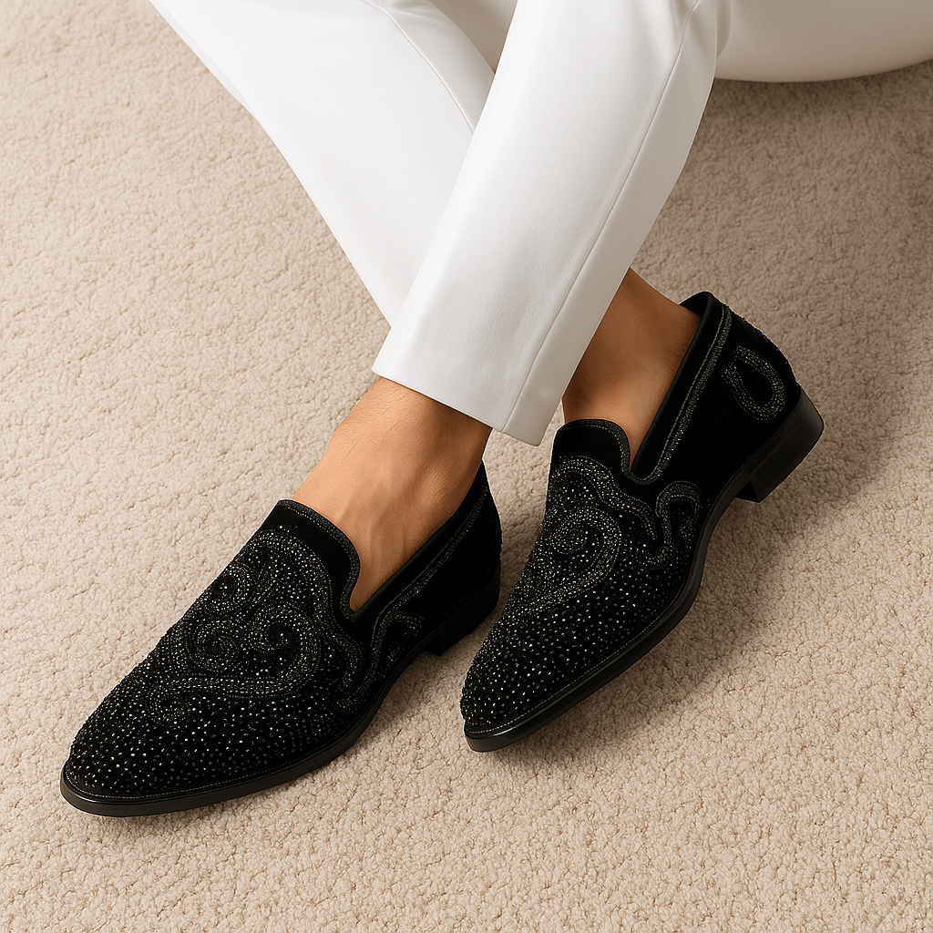 Ariston | Spiked Heel Leather Loafers