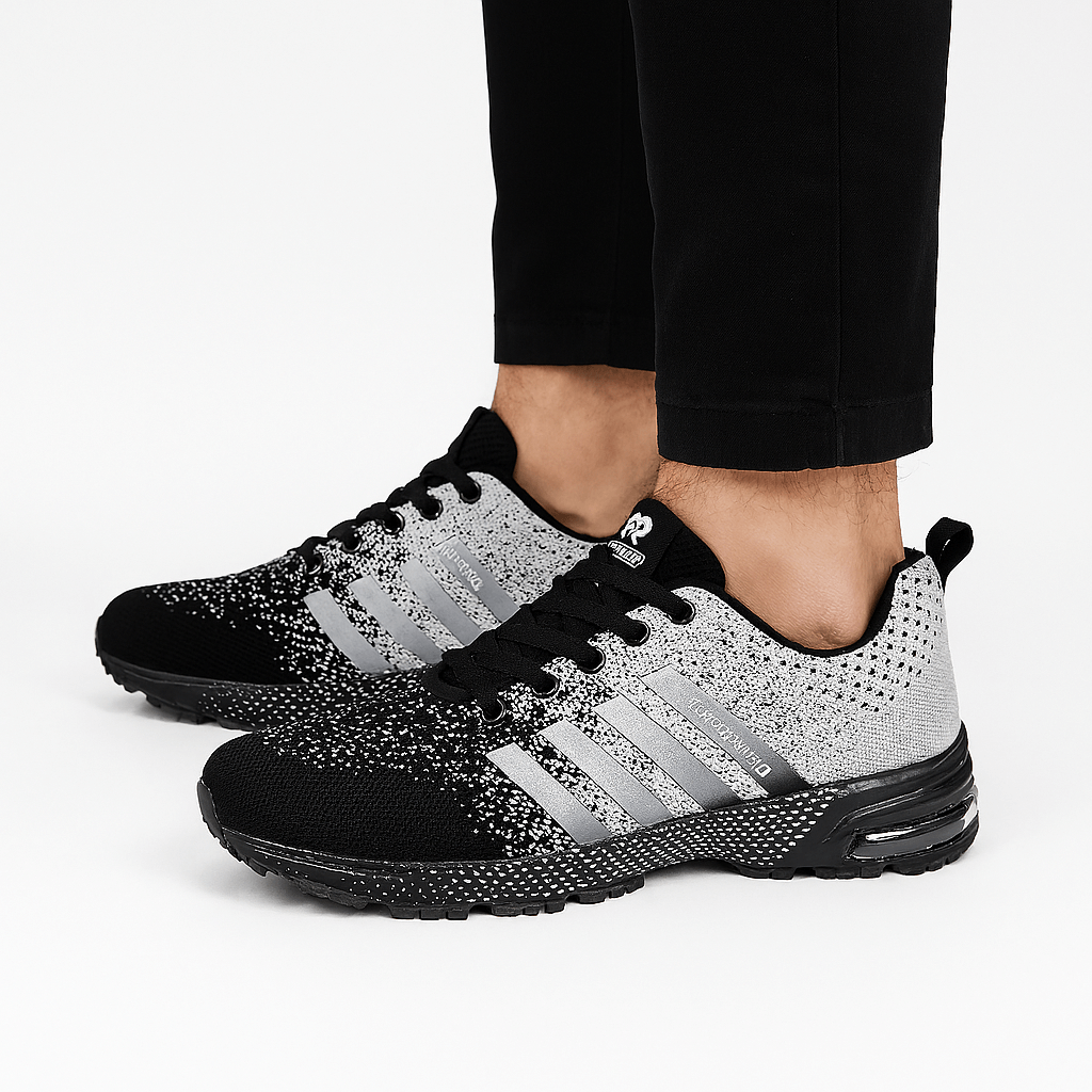 Ariston  | Striped Mesh Lace-Up Sneakers