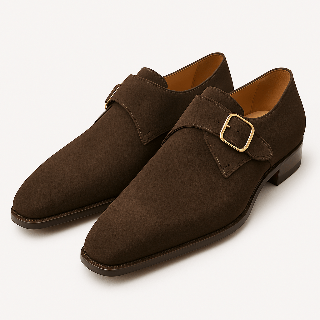 Ariston | Suede Monk Strap Shoes