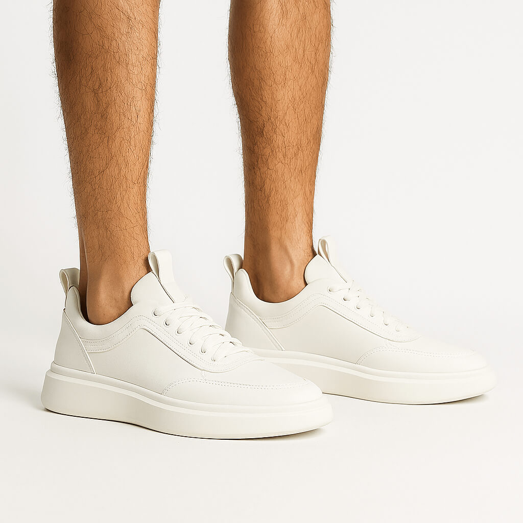 Ariston  | White Leather Platform Sneakers