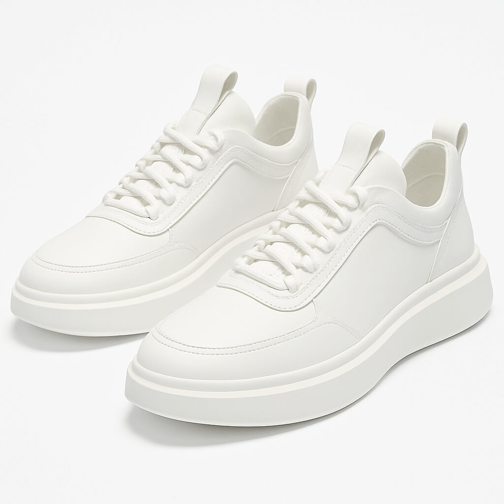 Ariston  | White Leather Platform Sneakers