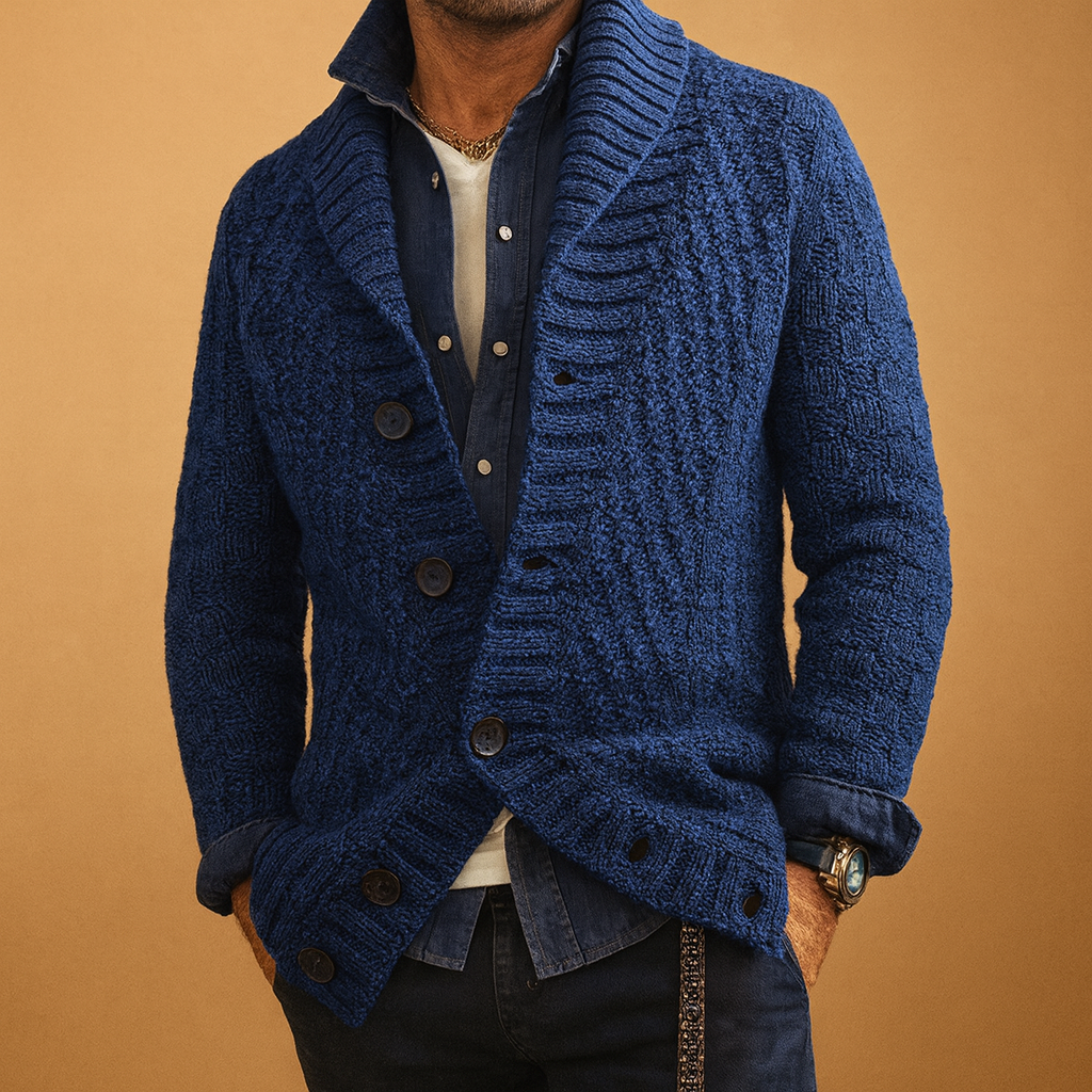 Men’s Vintage Lapel Knit Jacket