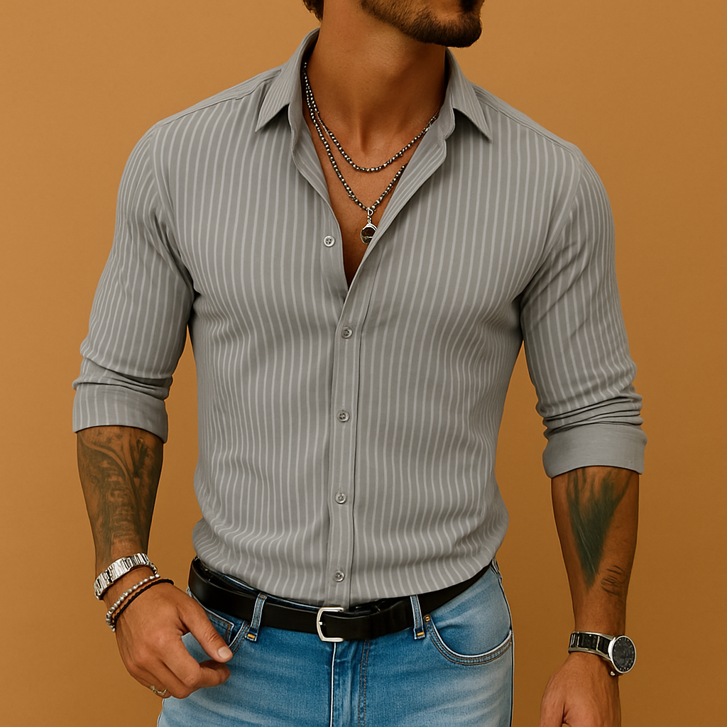 Men’s Long Sleeve Striped Shirt