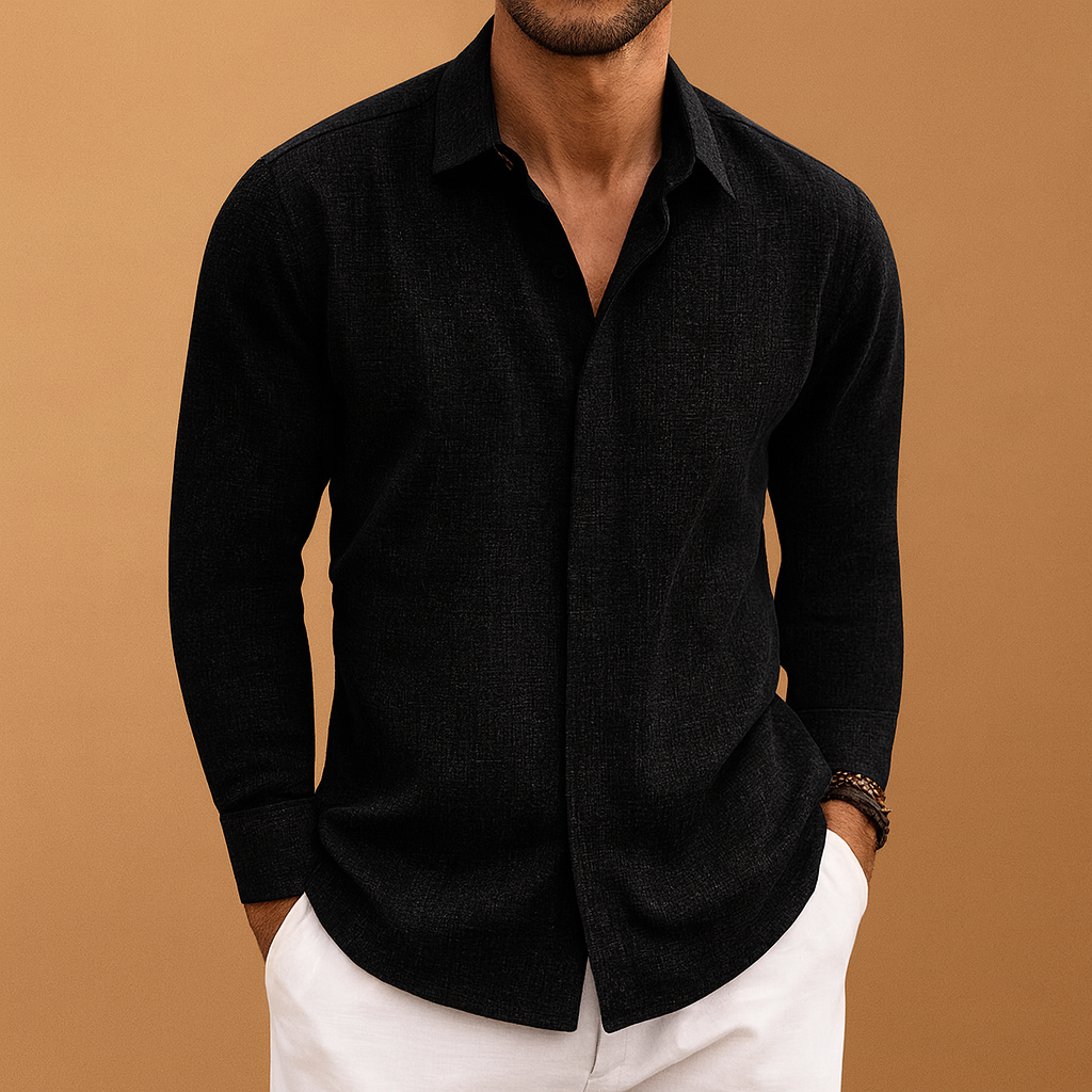 Men’s Slim Fit Linen Blend Shirt