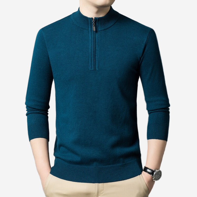 Ariston | Fine Knit Half-Zip Sweatshirt