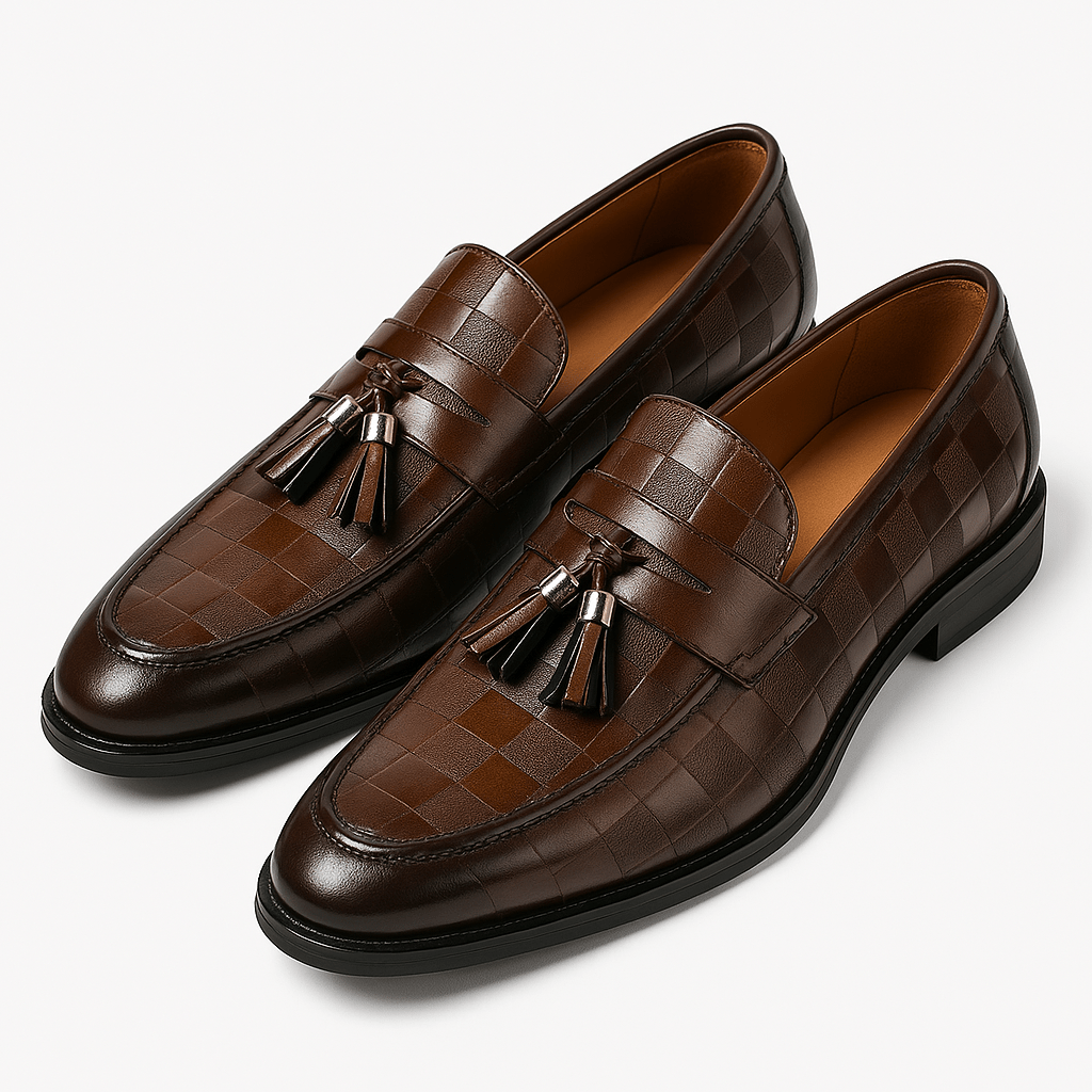 Ariston | Embossed Tassel Loafers