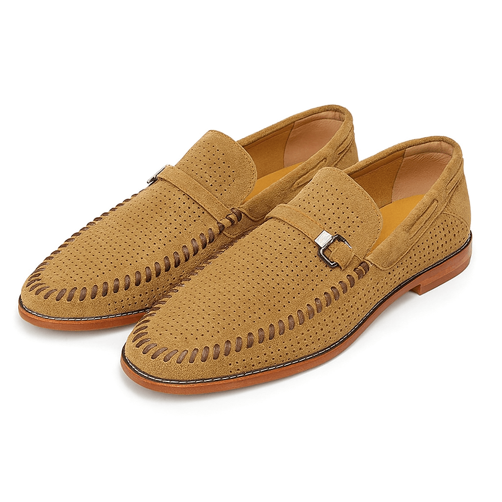 Ariston | Hollow Suede Moccasins