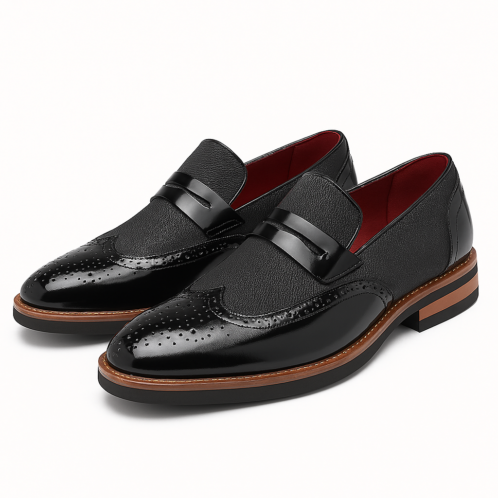 Ariston | Leather Canvas Slip-On Loafers
