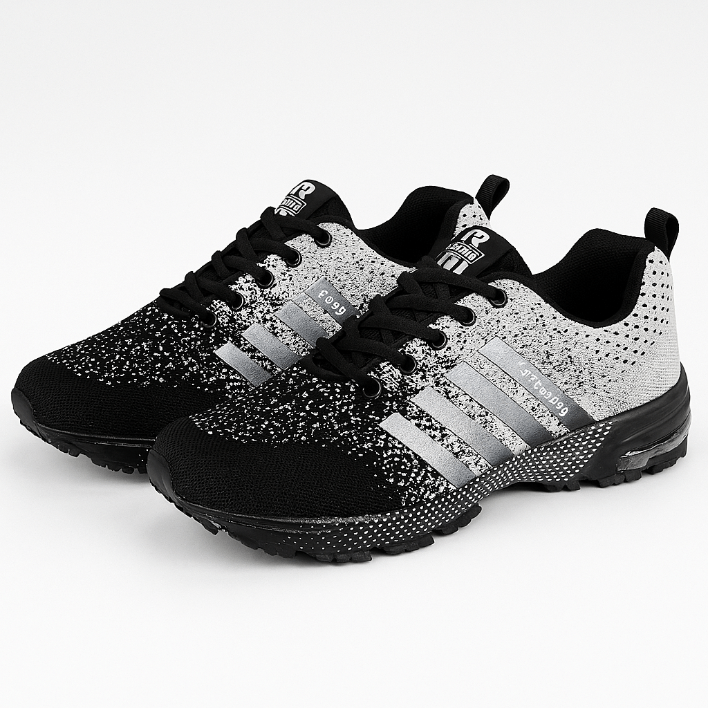 Ariston  | Striped Mesh Lace-Up Sneakers