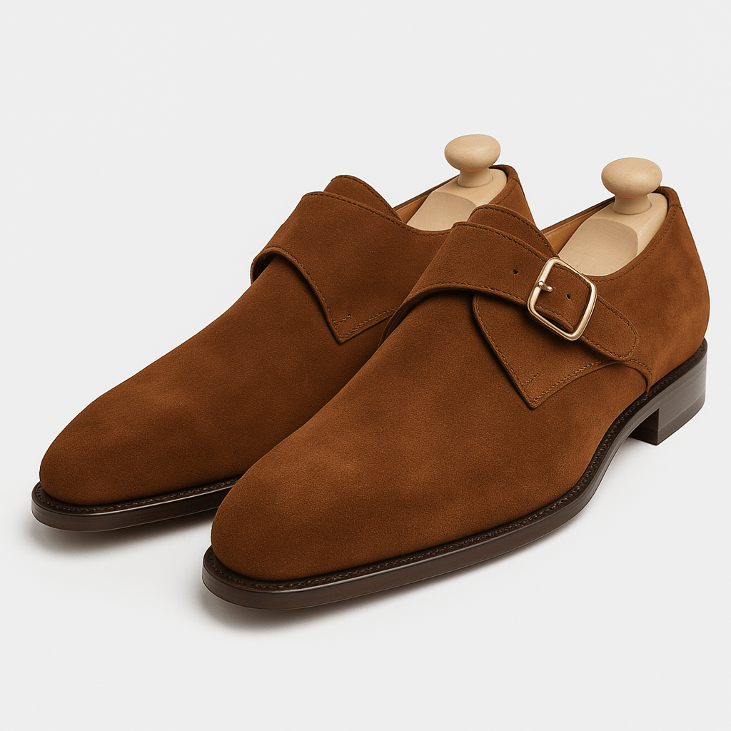 Ariston | Suede Monk Strap Shoes