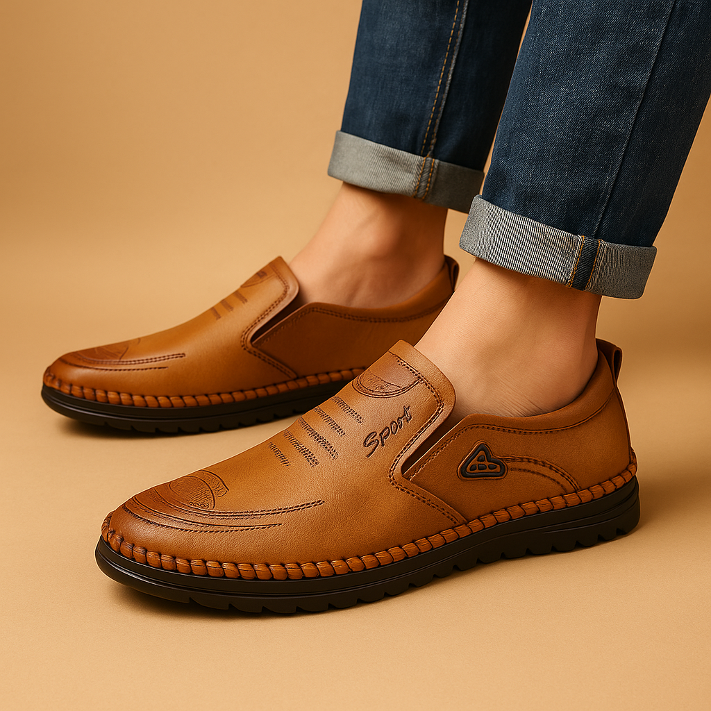 Heren instappers met ademend bovenwerk, comfortabele pasvorm en stijlvolle afwerking, perfect voor werk en dagelijks gebruik.