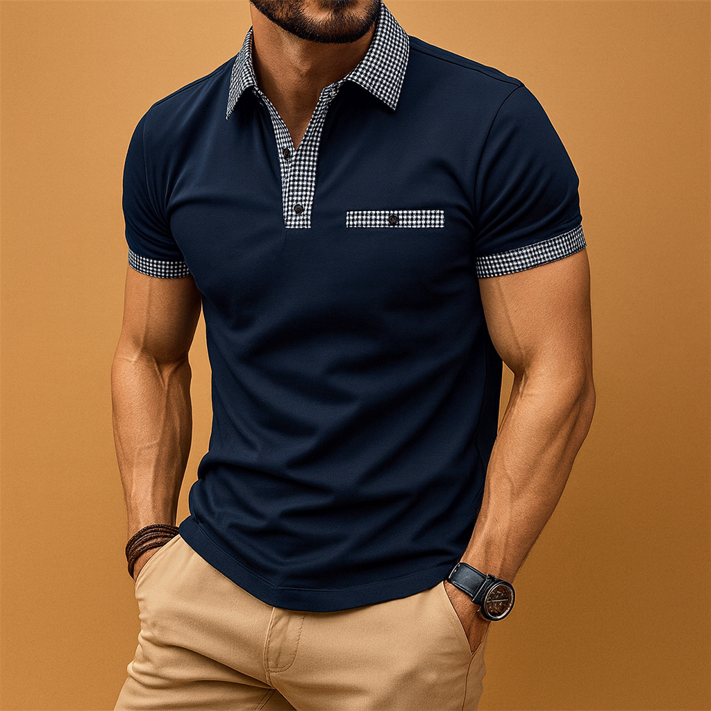 Men’s Colorblock Button Polo