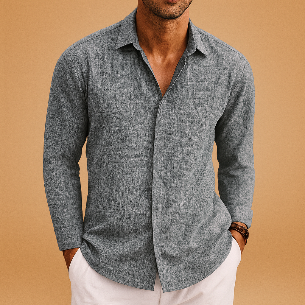 Men’s Slim Fit Linen Blend Shirt